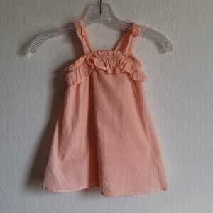 MAGGIE & ZOE Dress Sleeveless Bows Ruffles Polka Dot Lined Size 2T Peach